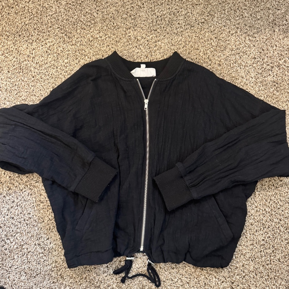 Black knit lightweight jacket
